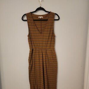 Known Supply Mustard Striped Jumpsuit